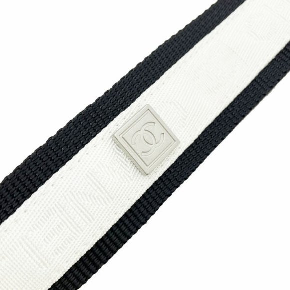 Chanel Belt Sport Line Coco Mark Double Nylon Ivory White Black CHANEL CC main image 7